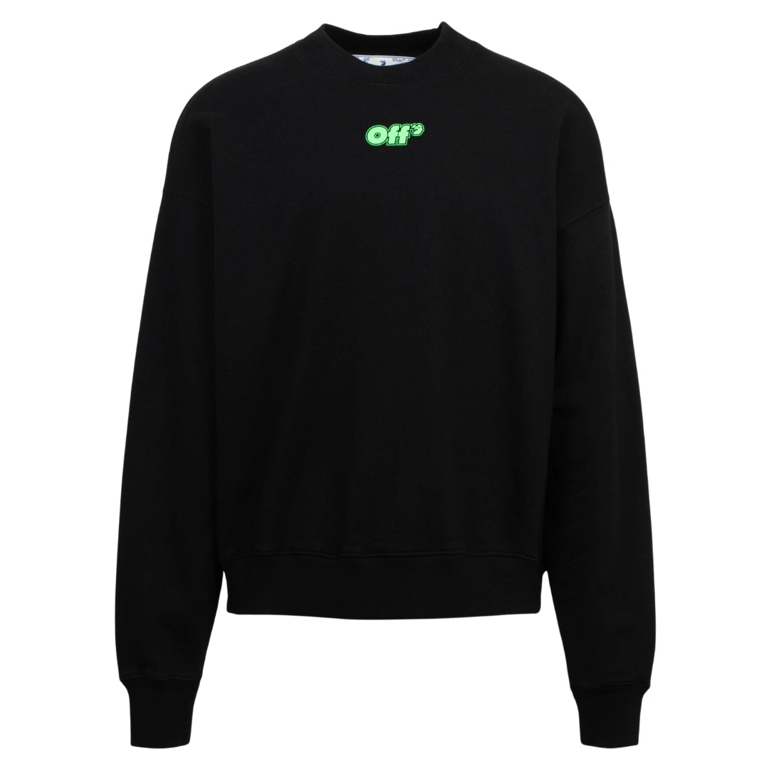 Off White Rave Flyer Skate Logo Black Sweatshirt