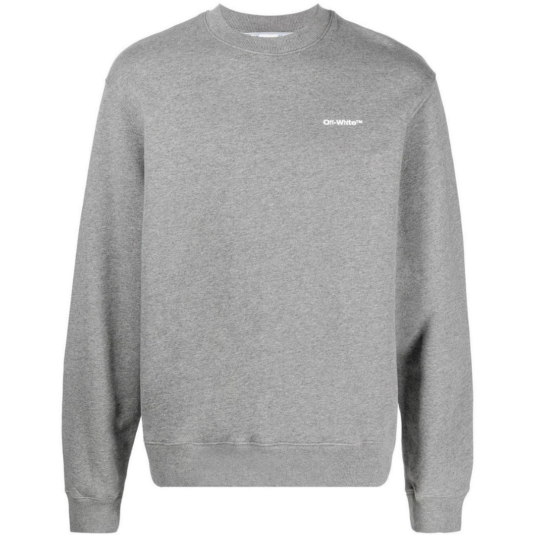 Off White Wave Out Diag Design Grey Slim Sweatshirt