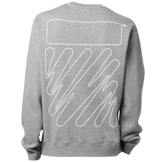 Off White Wave Out Diag Design Grey Slim Sweatshirt