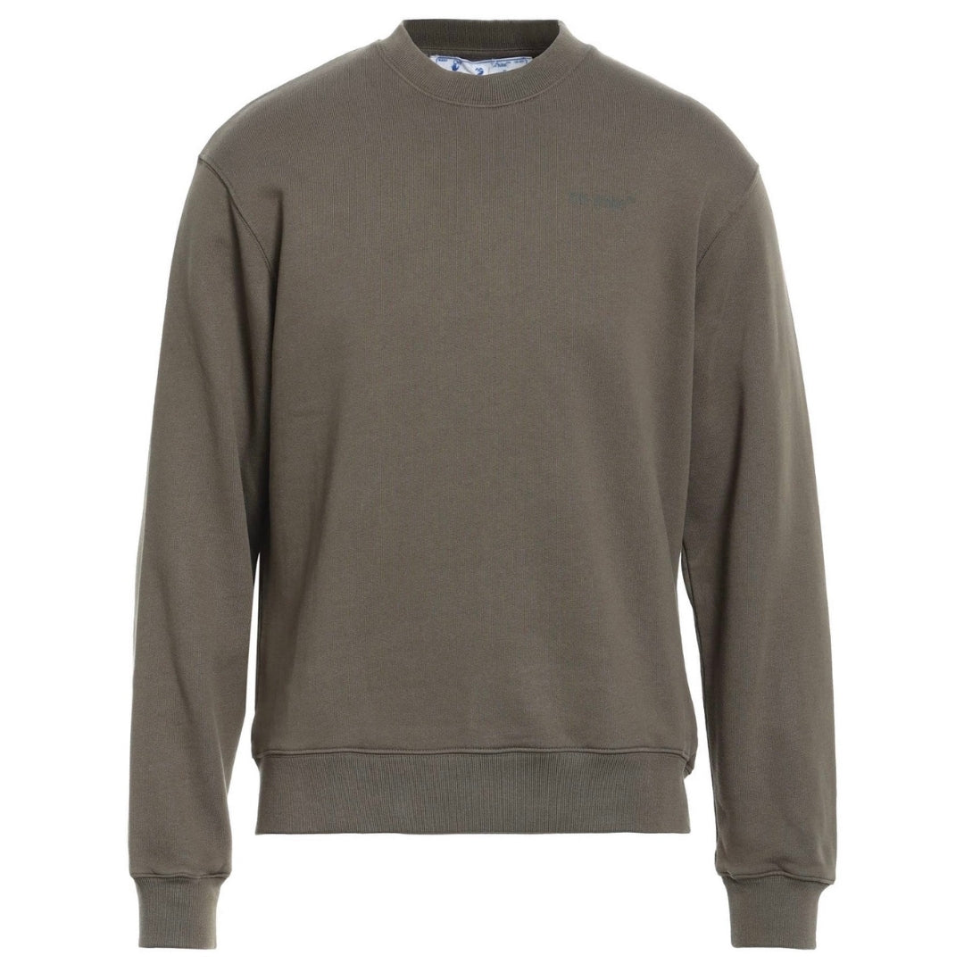 Off White Diag Line Skate Logo Green Sweatshirt