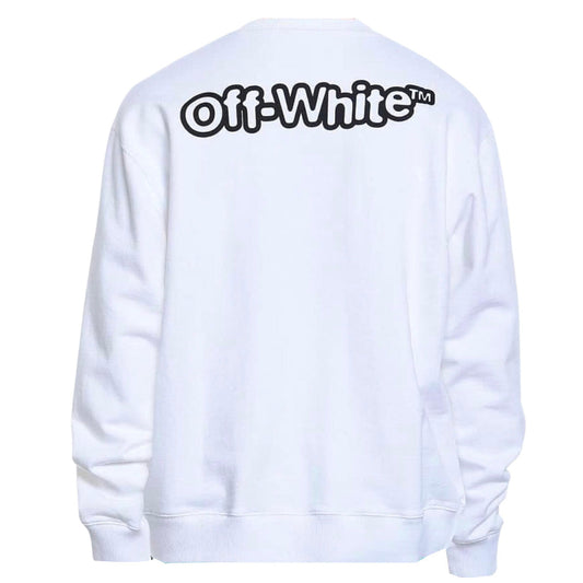 Off White Blur Bold Logo Slim Fit White Sweatshirt