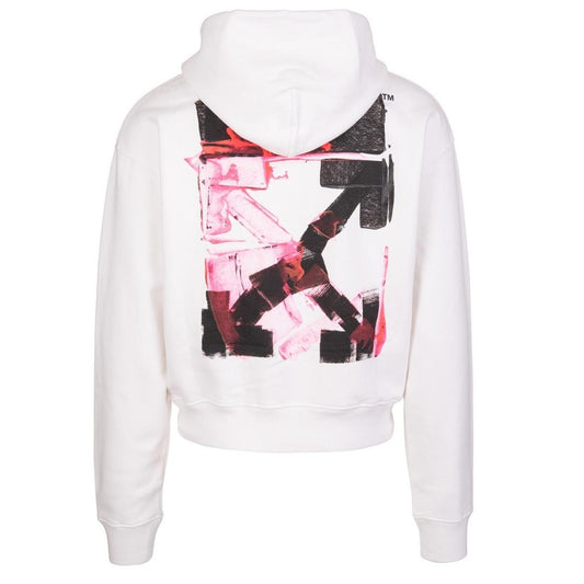 Off White Acrylic Arrow Painted Logo White Hoodie