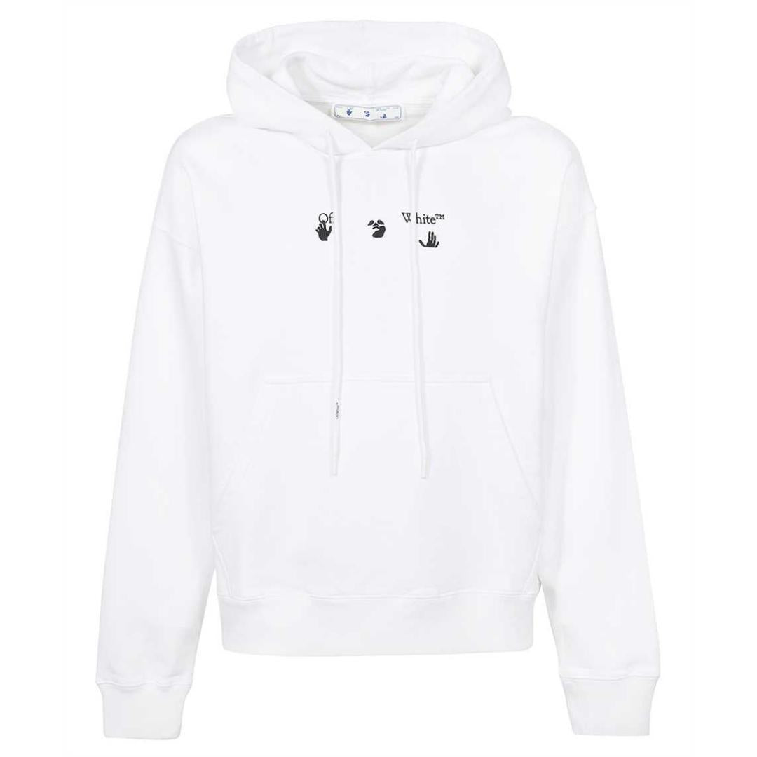 Off White Marker Stencil Logo White Hoodie