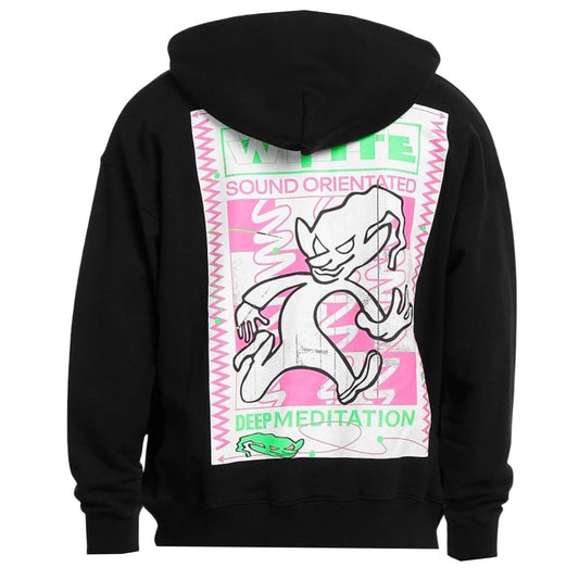 Off White Rave Flyer Skate Print Black Hoodie OMBB085S22FLE005 1070