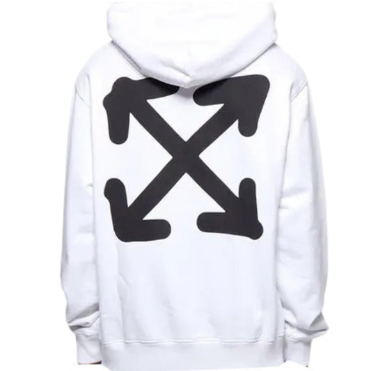Off White Face Arrow Slim Fit White Hoodie - Style Centre Wholesale