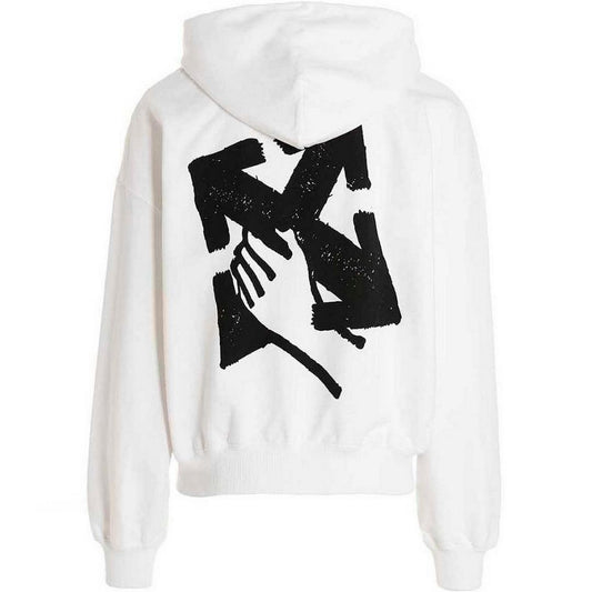 Off White Hand Arrow Boxy White Oversized Hoodie