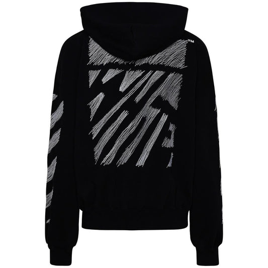 Off White Scribble Diag Boxy Black Oversized Hoodie