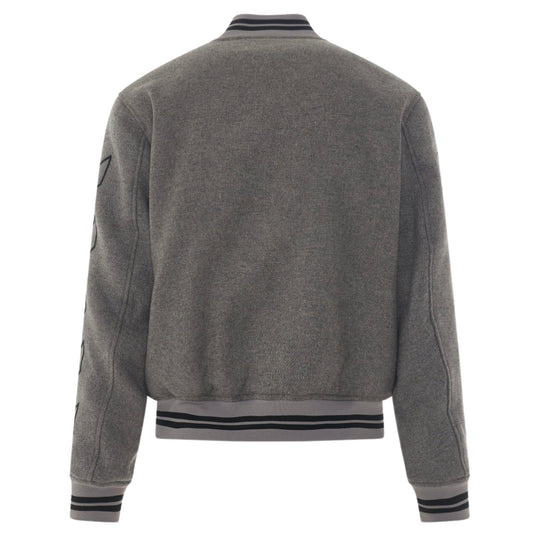 Off White Diag Outline Grey Varsity Jacket