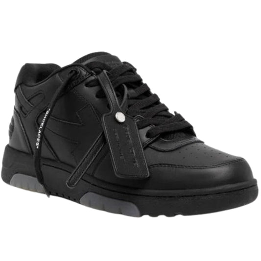 Off White Out Of Office All Black Leather Sneakers