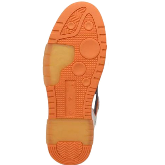 Off White Out Of Office Orange Leather Sneakers 1