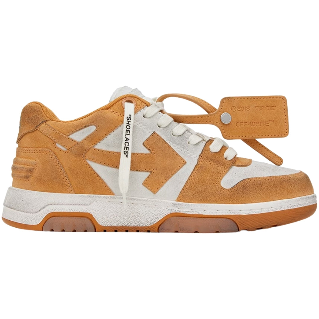 Off White Out Of Office Vintage Orange Suede Leather Sneakers