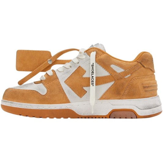 Off White Out Of Office Vintage Orange Suede Leather Sneakers