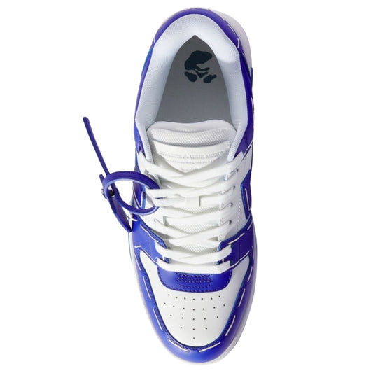 Off White Out Of Office Blue Leather Sneakers