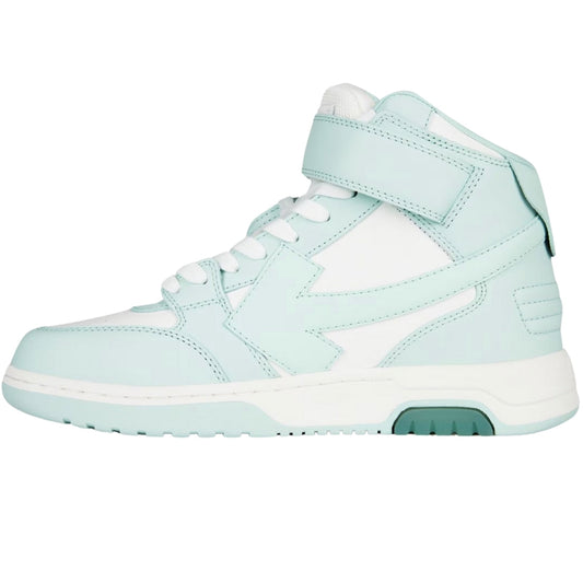 Off White Out Of Office Mid Top Mint Leather Sneakers