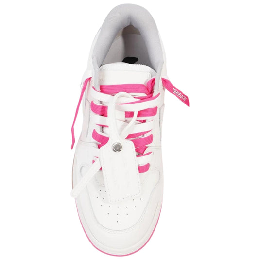 Off White Out Of Office Fuschia Calf Leather Sneakers
