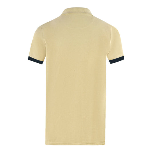Aquascutum Branded Collar Beige Polo Shirt