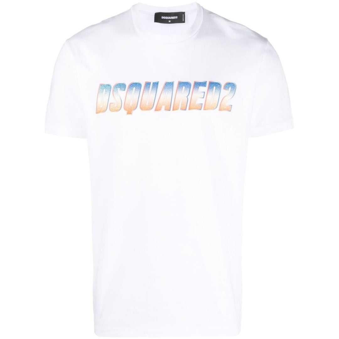 Dsquared2 Sparkle Logo Cool Fit White T Shirt