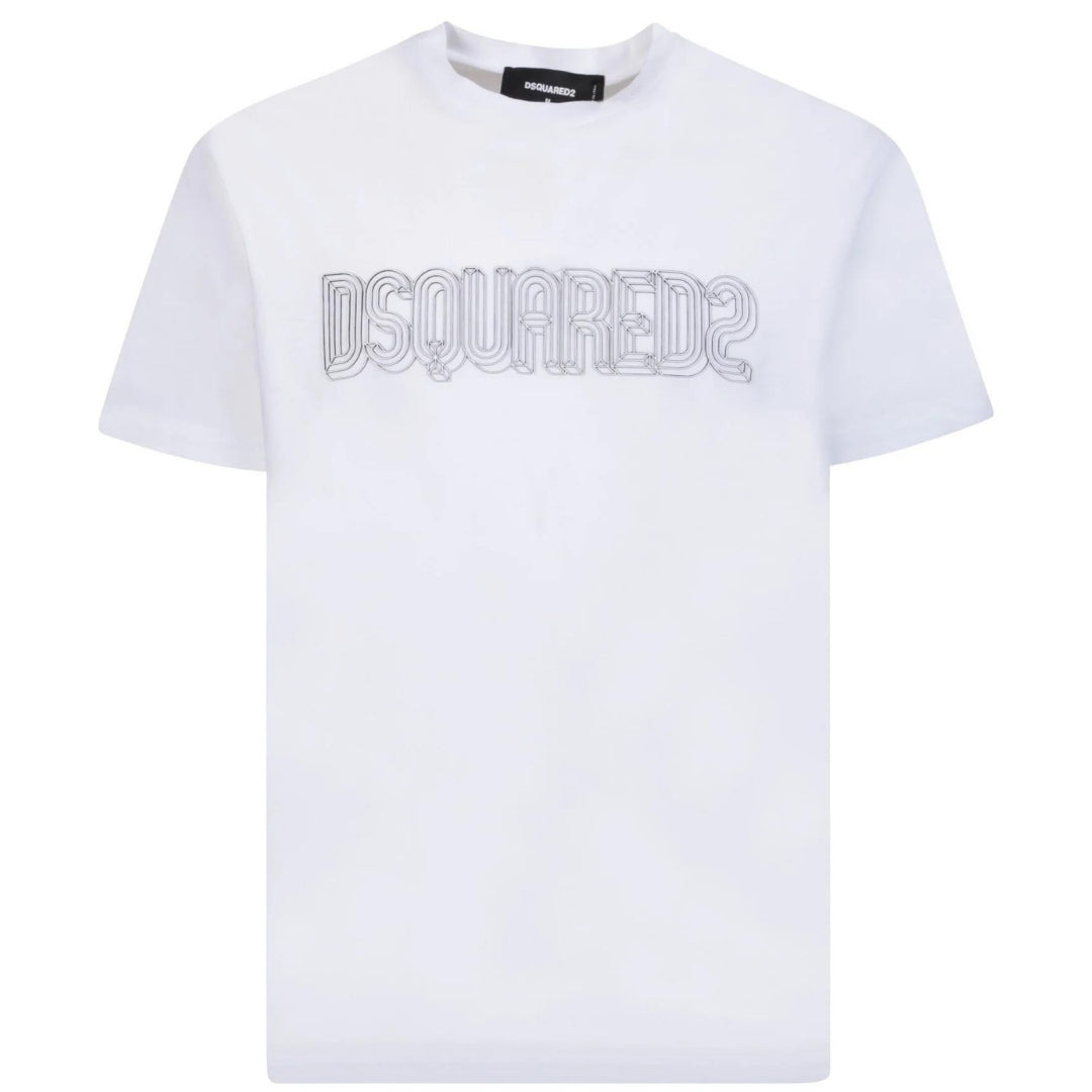 Dsquared2 Brand Logo Cool Fit White T Shirt