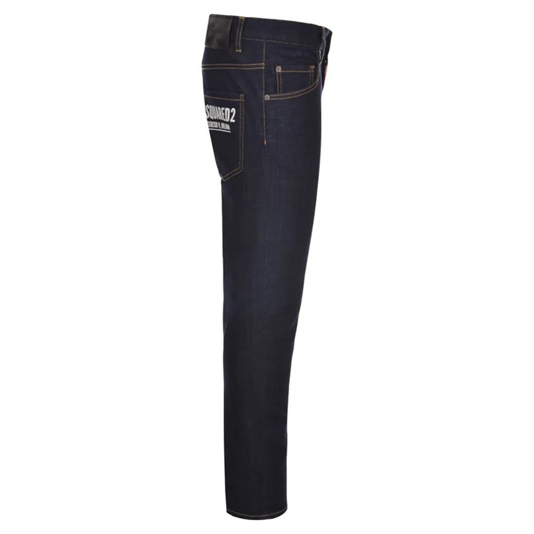 Dsquared2 Skater Jean Italian Address Logo Navy Blue Wash Jeans S74Lb1198 S30664 470