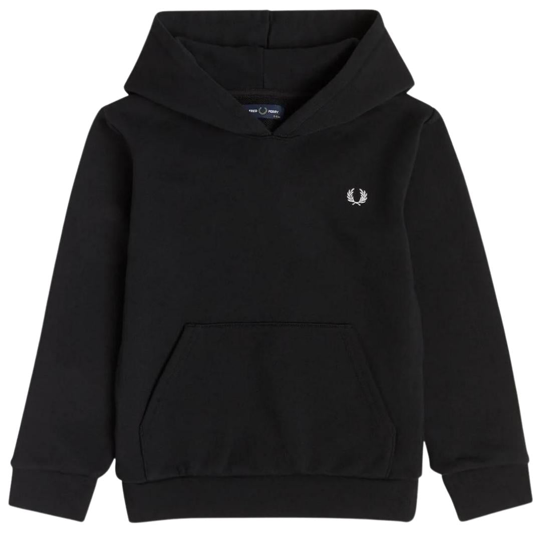 Fred Perry Laurel Back Kids Black Hooded Sweatshirt
