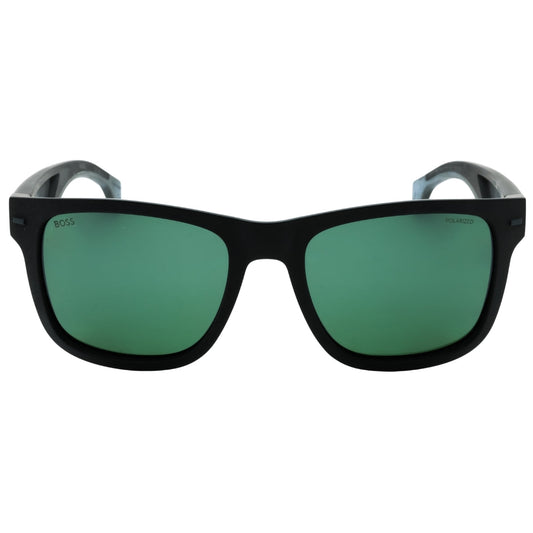 Hugo Boss Green Polarized HC OL Lens Matte Black Sunglasses 1496 0O6W 55