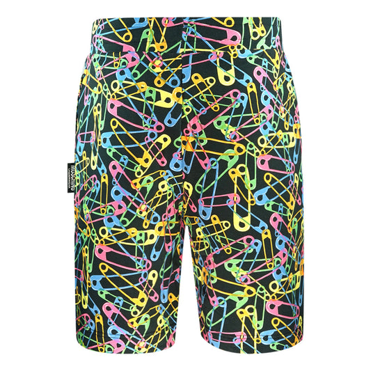 Moschino Multicolour Pin Design Black Shorts 1A43258120 1555