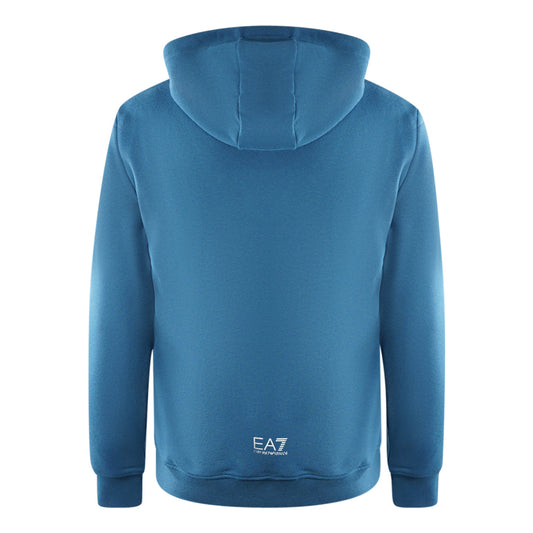 Ea7 Large Brand Logo Dark Blue Hoodie
