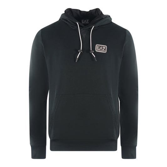Ea7 Branded Patch Logo Black Hoodie