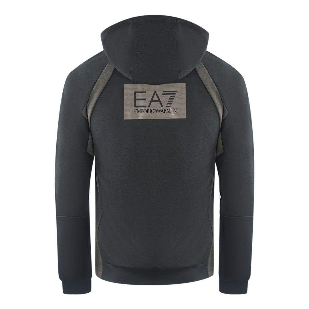 Ea7 Box Logo Black Zip Up Hoodie