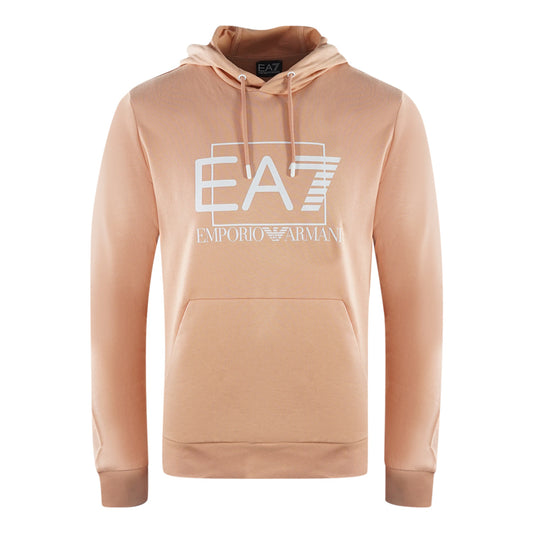 Ea7 Embossed Box Logo Cafe Creme Hoodie