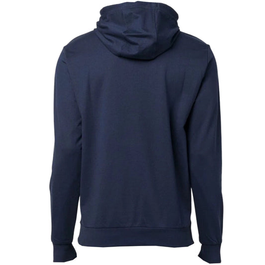 Ea7 Embossed Box Logo Navy Blue Hoodie