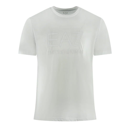 Ea7 Box Logo White T Shirt