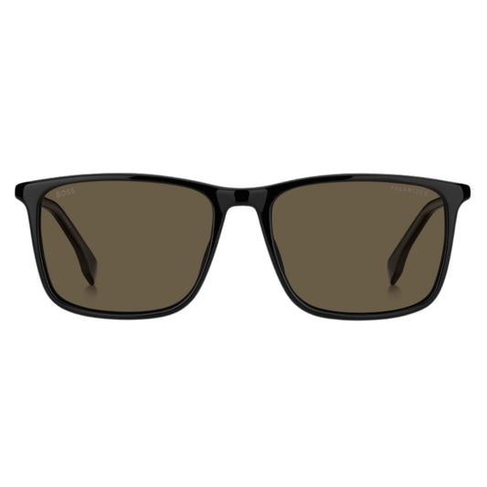 Hugo Boss Brown Polarized Lens Black Thin Framed Sunglasses BOSS 1434 0807P