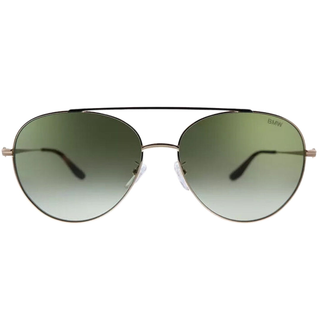 BMW Shiny Rose Gold Framed Gradient Green Lensed Sunglasses BW0006 28P