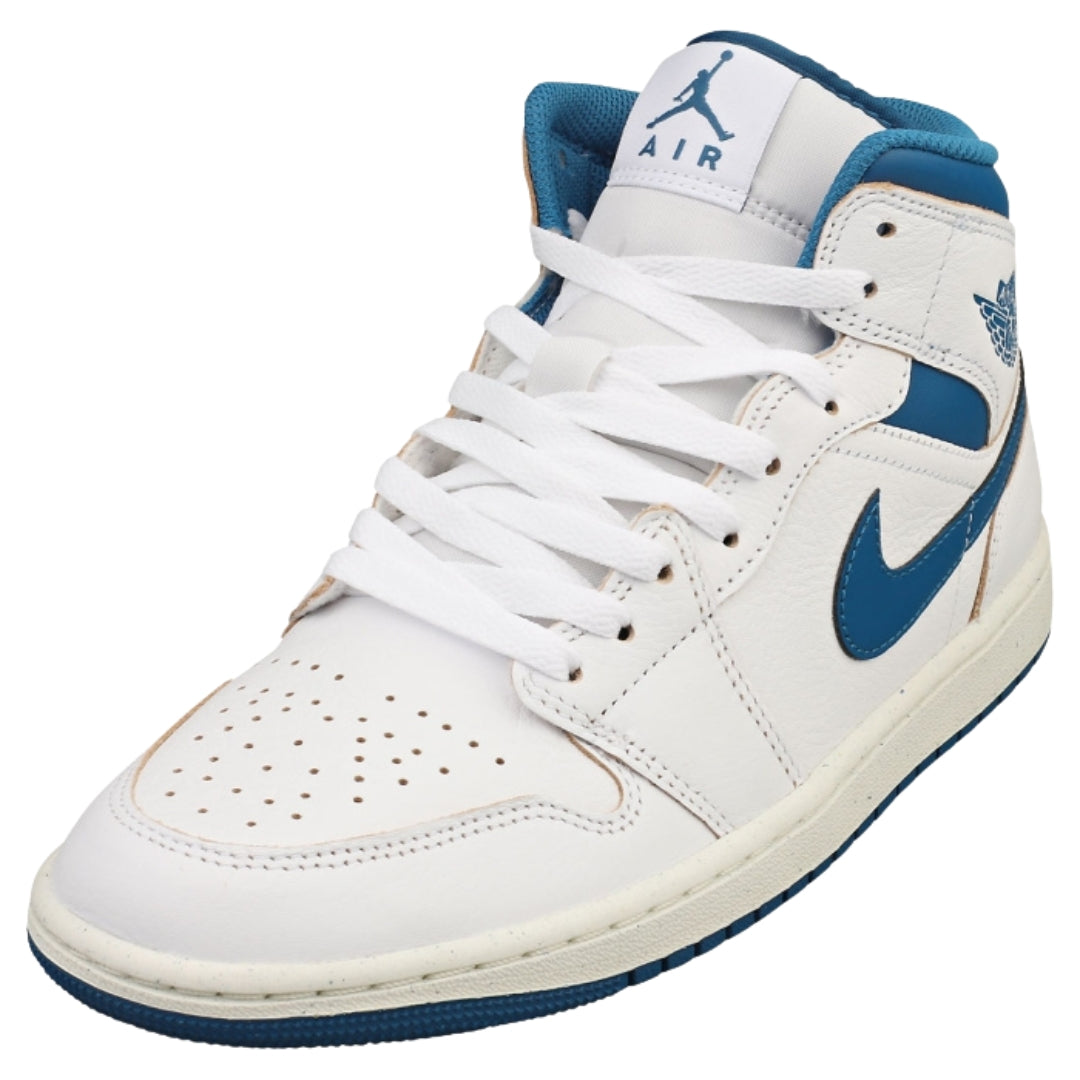 Nike  Fn5215 141 Air Jordan 1 Mid Se 141 White Blue Trainer Air Jordan 1 Mid Se UK 10