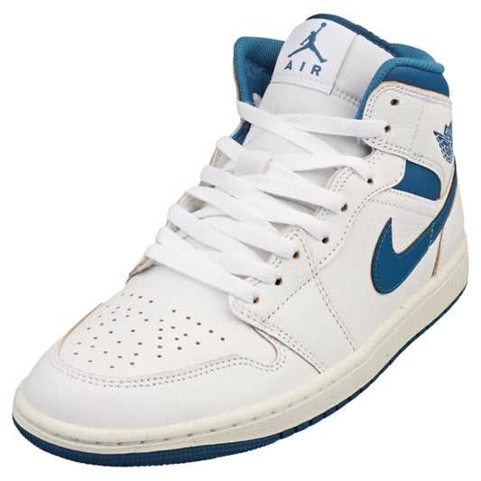 Nike  Fn5215 141 Air Jordan 1 Mid Se 141 White Blue Trainer Air Jordan 1 Mid Se UK 10