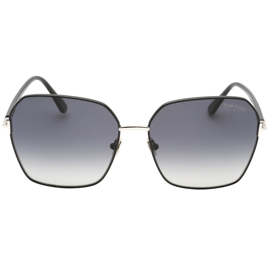 Tom Ford Claudia-02 Smoke Polarized Lens Shiny Black Sunglasses FT0839 01D