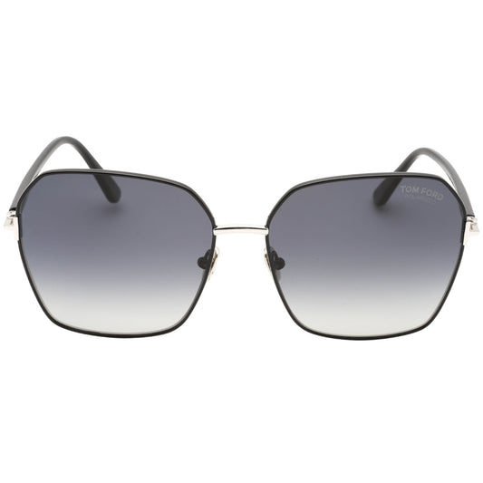 Tom Ford Claudia-02 Smoke Polarized Lens Shiny Black Sunglasses FT0839 01D