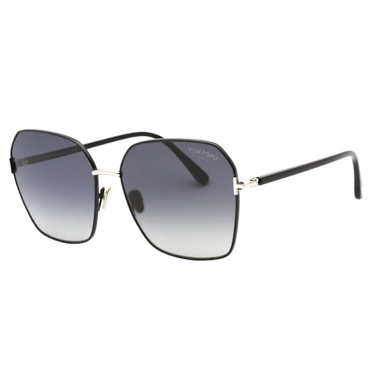Tom Ford Claudia-02 Smoke Polarized Lens Shiny Black Sunglasses FT0839 01D