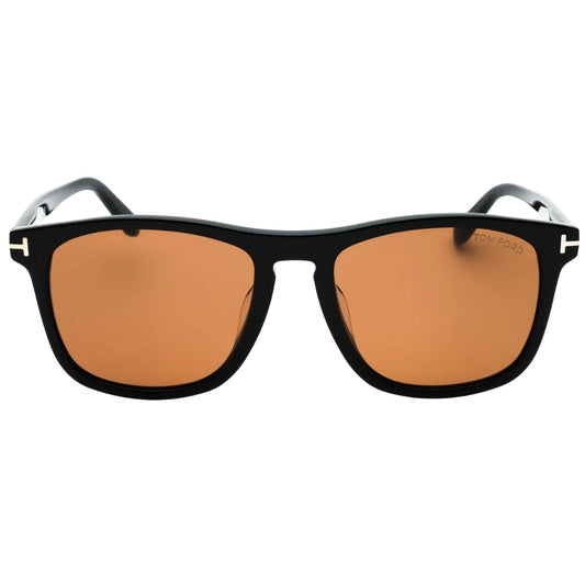 Tom Ford Brown Lens Shiny Black Thin Framed Sunglasses One Size