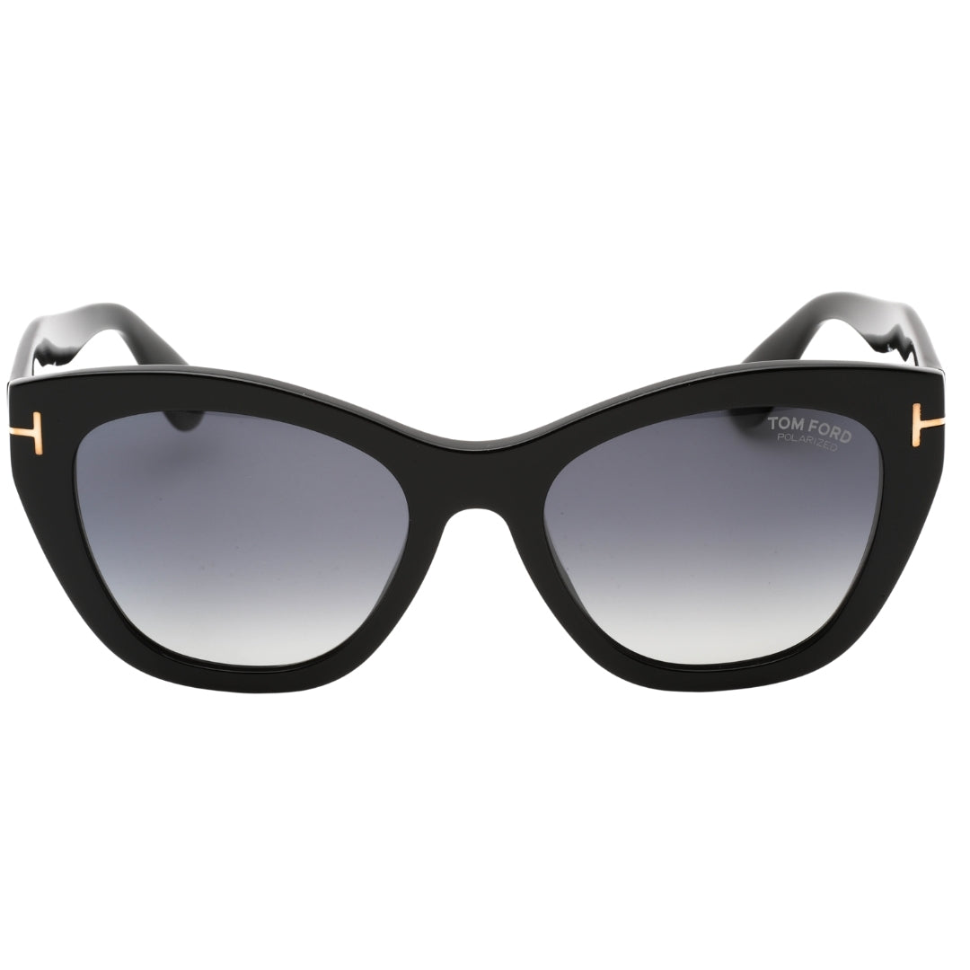 Tom Ford Cara Smoke Polarized Lens Shiny Black Sunglasses FT0940 01D