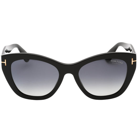 Tom Ford Cara Smoke Polarized Lens Shiny Black Sunglasses FT0940 01D
