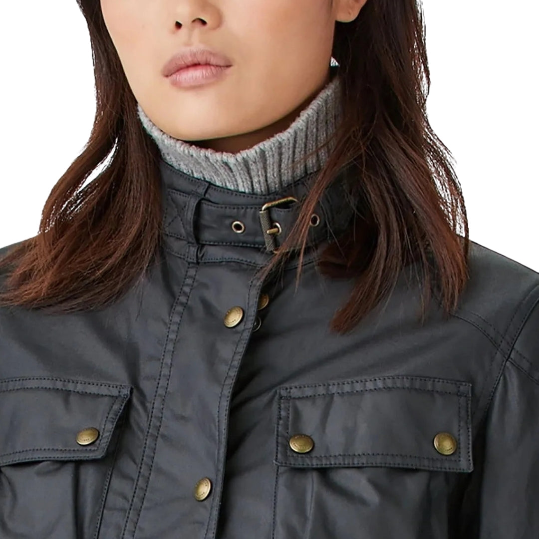 Belstaff Womens Fieldmaster Dark Ink Navy Blue Thin Jacket