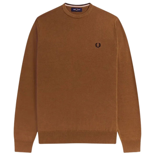 Fred Perry Brown Classic Crewneck Jumper XS