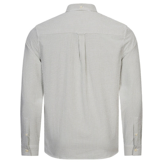 Lyle & Scott Long Sleeve Seersucker Strike White Shirt XS