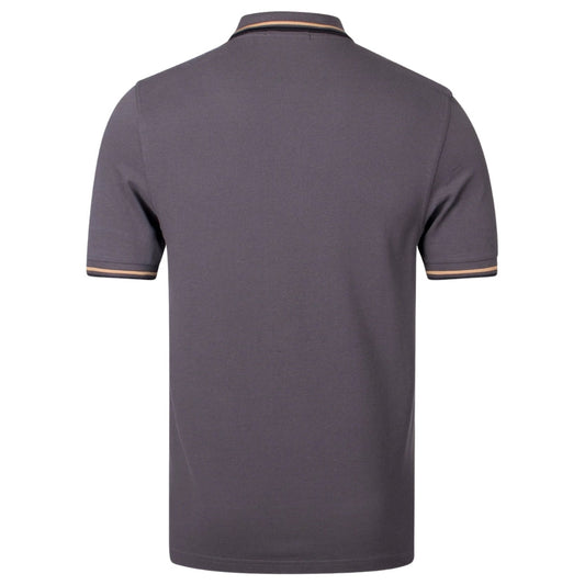 Fred Perry Yellow Twin Tipped Collar Grey Polo Shirt XS