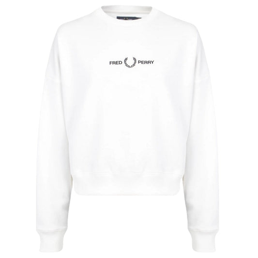 Fred Perry Branded Logo Snow White Sweatshirt XXL