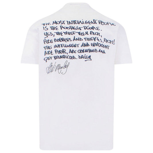 Dsquared2 Cool Fit Bob Marley Quote Design White T-Shirt S