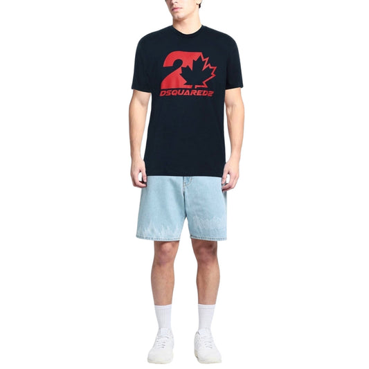 Dsquared2 Cool Fit Maple Leaf Dark Navy Blue T-Shirt S74GD1157 478