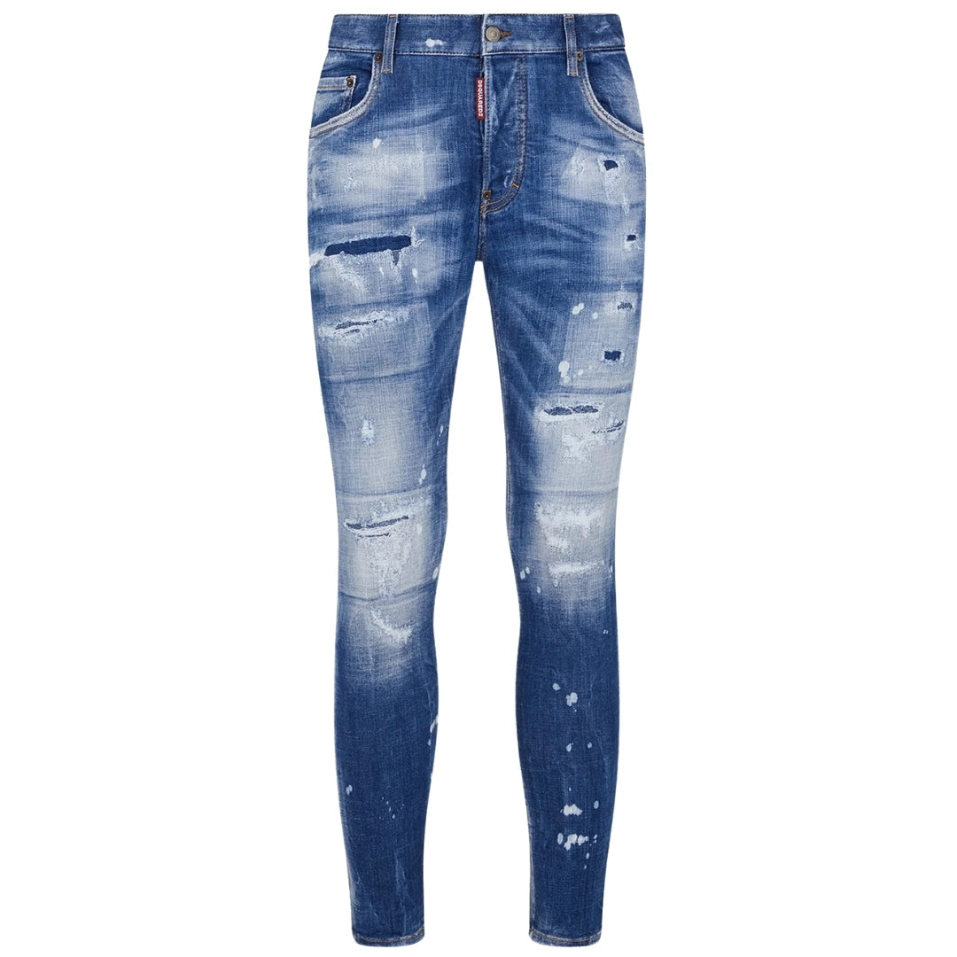 Dsquared2 Super Twinky Jean Faded Reinforced Ripped Blue Jeans S74Lb1440 S30872 470